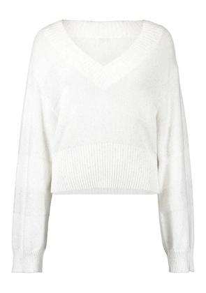 Brunello Cucinelli long-sleeve V-neck sweater - White
