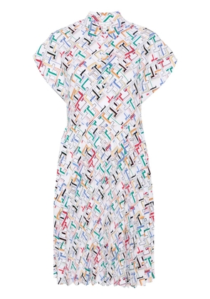 Tommy Hilfiger TH-monogram midi shirt dress - White