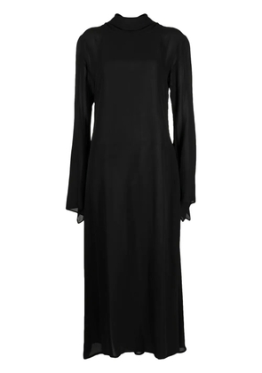 Yohji Yamamoto high-neck long-sleeve dress - Black