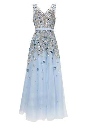 Saiid Kobeisy bead-embellished tulle gown - Blue