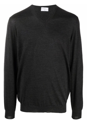 Fedeli V-neck virgin wool jumper - Black
