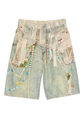 Acne Studios lace-embellishment shorts - Blue