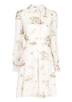 Giambattista Valli floral-print silk dress - White