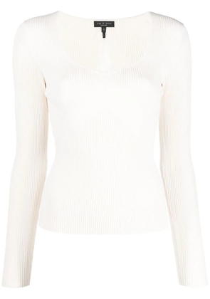 rag & bone U-neck long-sleeved top - Neutrals