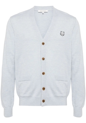 Maison Kitsuné Fox Head-appliqué wool cardigan - Blue