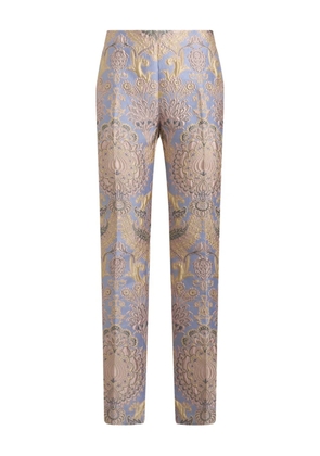 ETRO floral-jacquard trousers - Blue