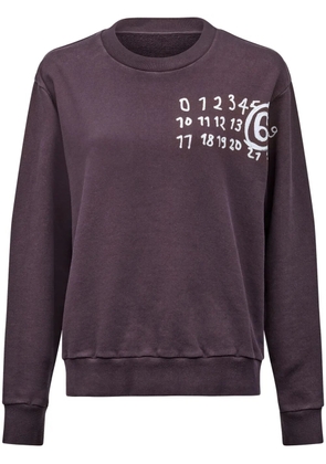 MM6 Maison Margiela Numbers-print cotton sweatshirt - Purple