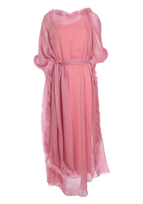 Baruni feather-trim maxi dress - Pink