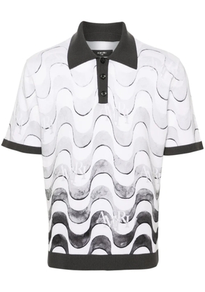 AMIRI Staggered wave-print polo shirt - Grey