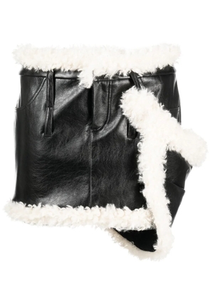 Coperni shearling-trim miniskirt - Black