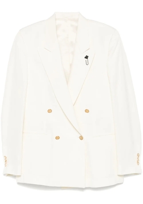 Lardini brooch-detail blazer - White