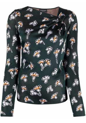 Emporio Armani all-over pattern jumper - Green