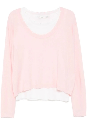 b+ab layered raw-edge knitted top - Pink
