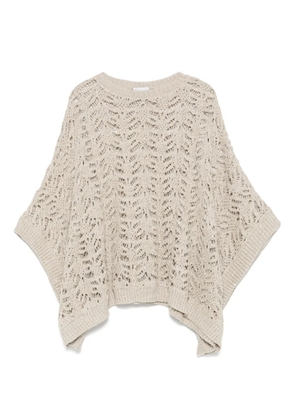 Brunello Cucinelli crew-neck knitted top - Neutrals