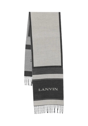 Lanvin logo-lettering scarf - Grey