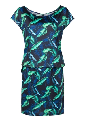 Lygia & Nanny Shiva leaf-print minidress - Blue