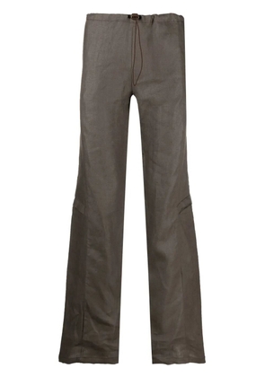 Robyn Lynch drawstring-waist linen cargo trousers - Brown