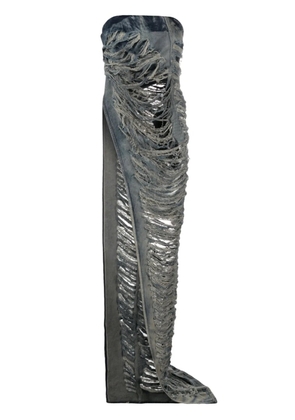 Rick Owens Luxor asymmetric distressed maxi top - Blue