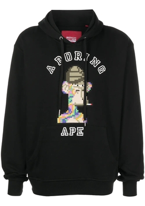 Mostly Heard Rarely Seen 8-Bit A Boring Ape print hoodie - Black