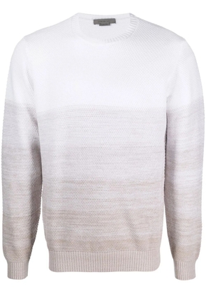 Corneliani gradient-effect knitted jumper - White