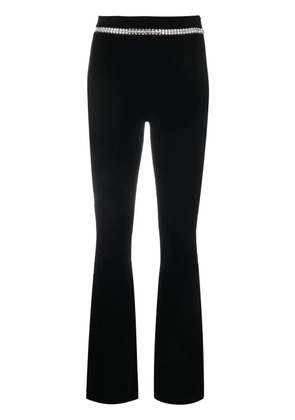Rabanne crystal-embellished flared trousers - Black