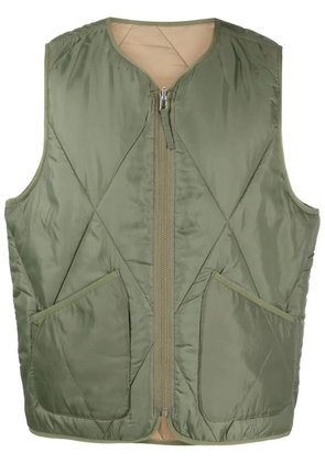 Universal Works reversible diamond-quilted gilet - Green