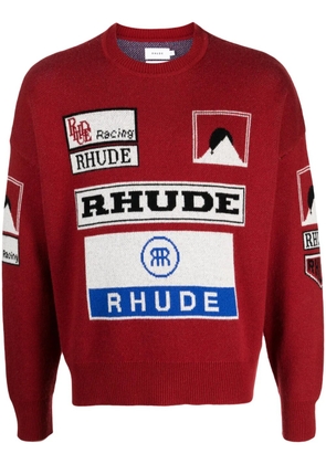 RHUDE Ayrton intarsia-knit jumper - Red