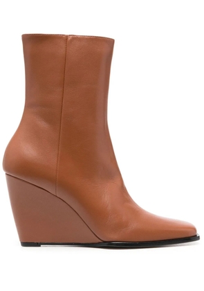Wandler square-toe 90mm ankle boots - Brown