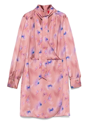 HUGO butterfly-print mini dress - Pink