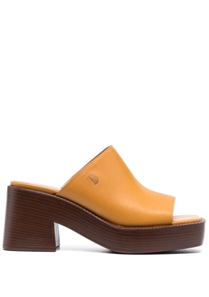 Tod's 80mm logo-debossed block heel sandals - Neutrals