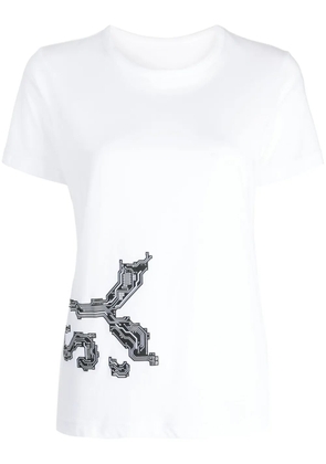 Y's graphic-print cotton T-shirt - White