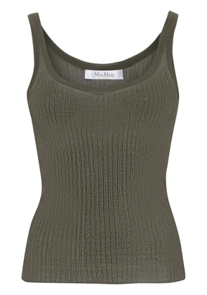 Max Mara Bastia ribbed silk top - Green