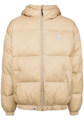 AAPE BY *A BATHING APE® logo-appliqué padded jacket - Neutrals