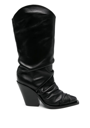 Le Silla 105mm ruched-detailed boots - Black