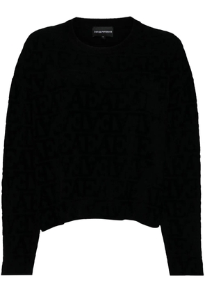 Emporio Armani logo pattern jumper - Black