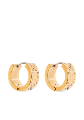 Tory Burch small T monogram hoop earrings - Gold