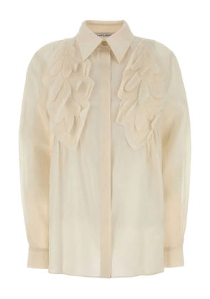 Alberta Ferretti appliqué-detail cotton shirt - Neutrals