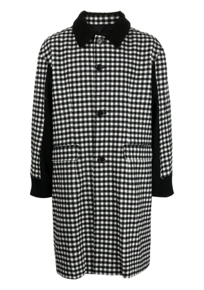 Undercover check-print single-breasted coat - Black
