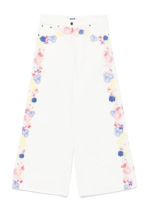 MSGM floral-print jeans - White