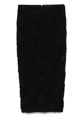 ROTATE BIRGER CHRISTENSEN flower-mesh midi skirt - Black