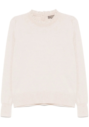 N.Peal Woven Ruffle sweater - Neutrals