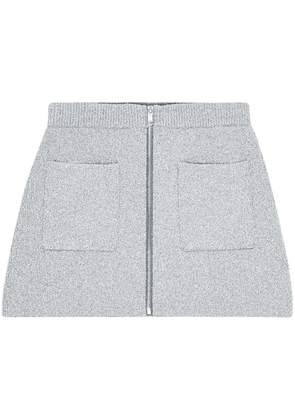 GANNI zip-up knit skirt - Grey