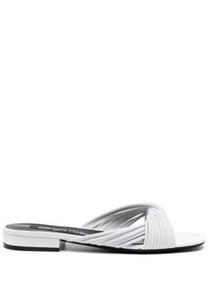 Sergio Rossi twisted leather flat sandals - White