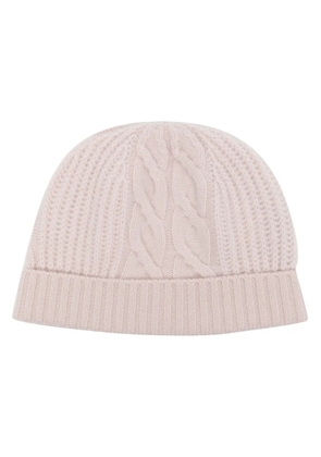 N.Peal cable-knit organic cashmere beanie - Pink