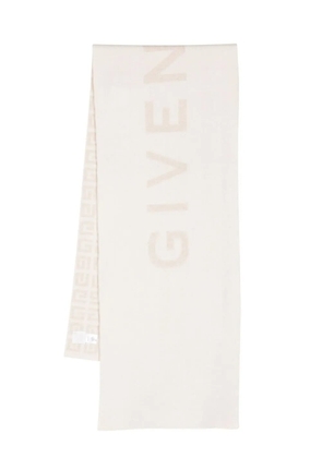 Givenchy monogram intarsia-knit logo scarf - White