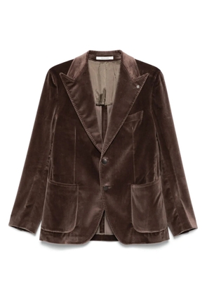 Tagliatore velvet single-breasted blazer - Brown