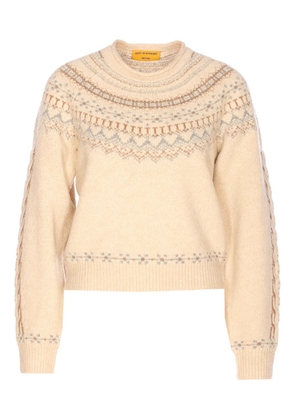 Guest In Residence patterned crew-neck sweater - Neutrals
