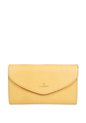 Il Bisonte buttoned-flap leather clutch - Yellow