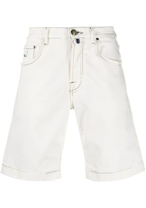 Jacob Cohën contrasting-stitch detail shorts - White