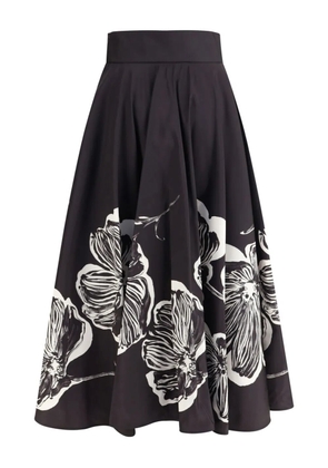 Sara Roka floral-print midi skirt - Black